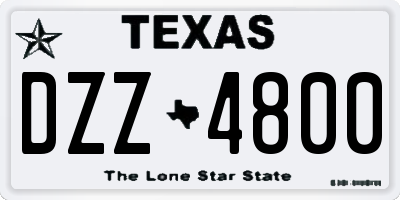 TX license plate DZZ4800