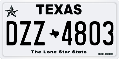 TX license plate DZZ4803