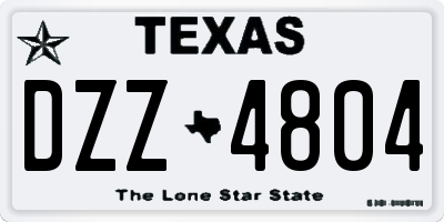 TX license plate DZZ4804