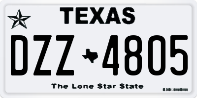 TX license plate DZZ4805