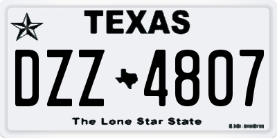 TX license plate DZZ4807