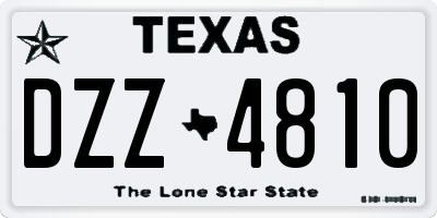 TX license plate DZZ4810