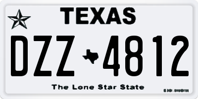 TX license plate DZZ4812