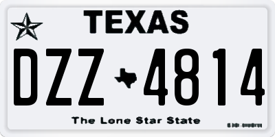 TX license plate DZZ4814