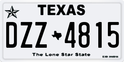 TX license plate DZZ4815