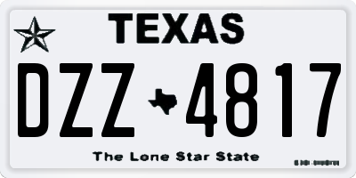 TX license plate DZZ4817