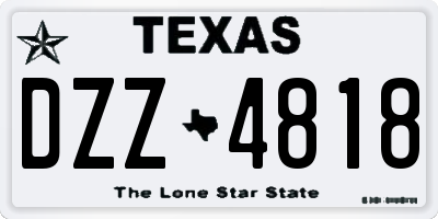 TX license plate DZZ4818