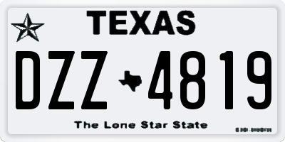 TX license plate DZZ4819