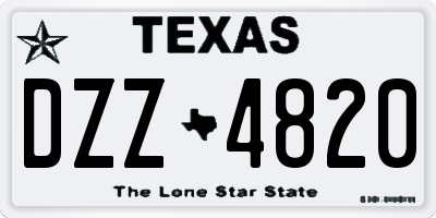 TX license plate DZZ4820