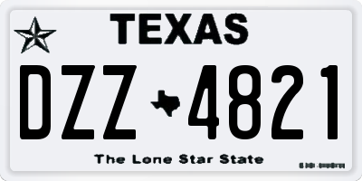 TX license plate DZZ4821