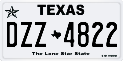 TX license plate DZZ4822