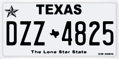 TX license plate DZZ4825