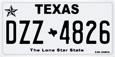 TX license plate DZZ4826