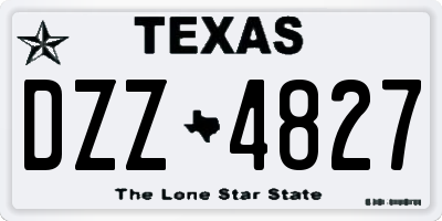 TX license plate DZZ4827