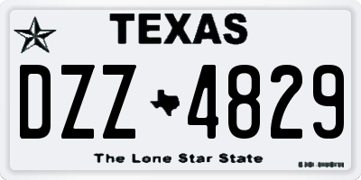 TX license plate DZZ4829