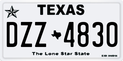 TX license plate DZZ4830
