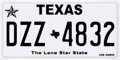 TX license plate DZZ4832