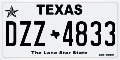 TX license plate DZZ4833