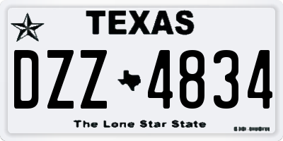 TX license plate DZZ4834