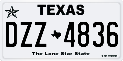 TX license plate DZZ4836