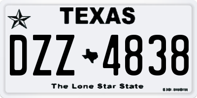 TX license plate DZZ4838