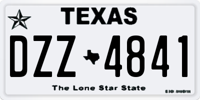 TX license plate DZZ4841