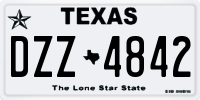 TX license plate DZZ4842
