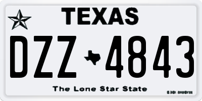 TX license plate DZZ4843