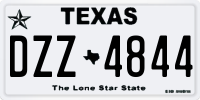TX license plate DZZ4844