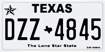 TX license plate DZZ4845