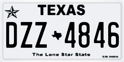 TX license plate DZZ4846