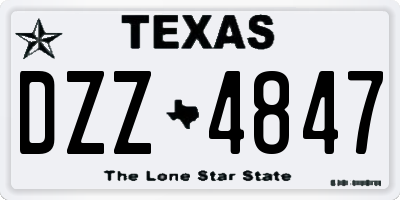 TX license plate DZZ4847