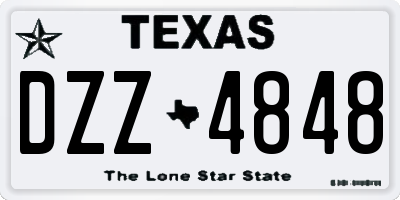 TX license plate DZZ4848