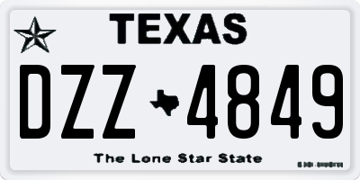 TX license plate DZZ4849