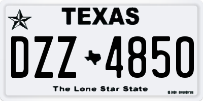 TX license plate DZZ4850