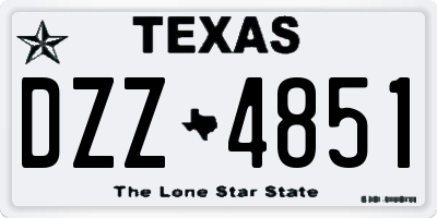 TX license plate DZZ4851