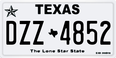 TX license plate DZZ4852