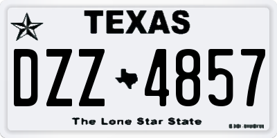 TX license plate DZZ4857