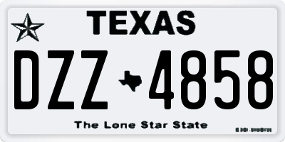 TX license plate DZZ4858