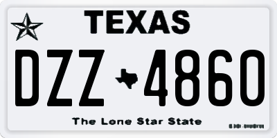 TX license plate DZZ4860