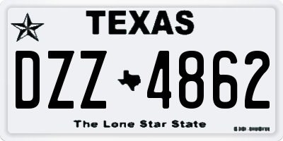 TX license plate DZZ4862