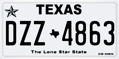 TX license plate DZZ4863