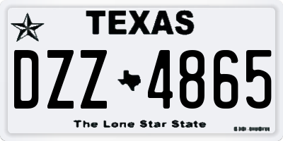 TX license plate DZZ4865