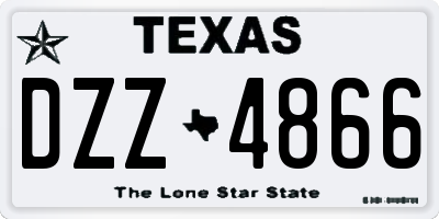 TX license plate DZZ4866