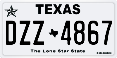 TX license plate DZZ4867
