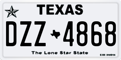 TX license plate DZZ4868