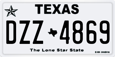 TX license plate DZZ4869