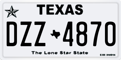 TX license plate DZZ4870
