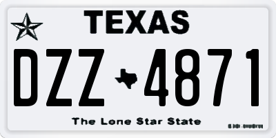 TX license plate DZZ4871