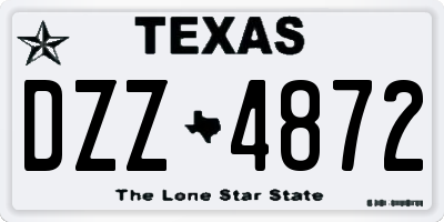 TX license plate DZZ4872